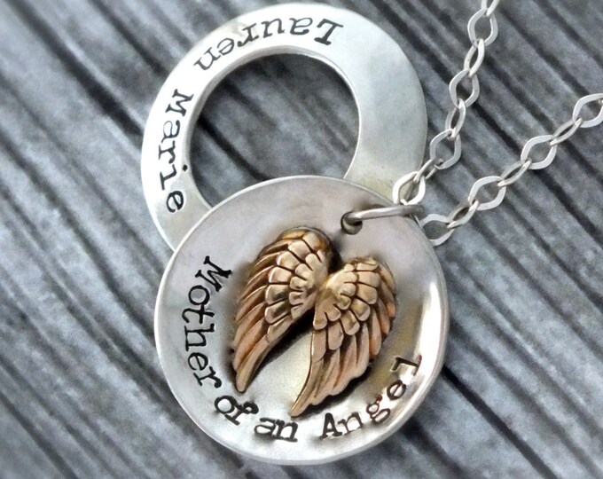 Mother of an Angel Sterling Silver Necklace - Rememberance Jewelry - Miscarriage Jewelry - Loss of a Loved One - Personalized Condolence