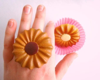 Filled Sugar Cookie Rings Realistic Dessert Bakery Food Jewelry