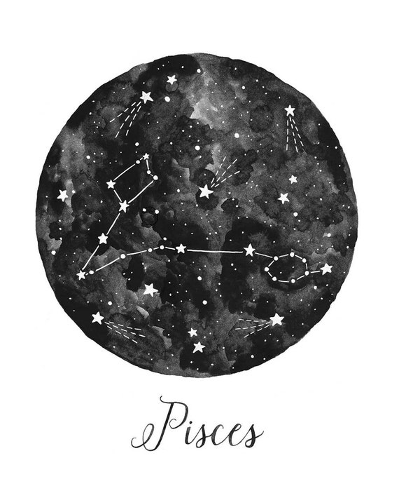 Pisces Constellation Illustration Vertical