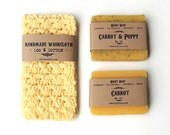 Gift set for women, stocking stuffer, valentine gift set, soap and washcloth, crochet wash cloth,  vegan soap all natural