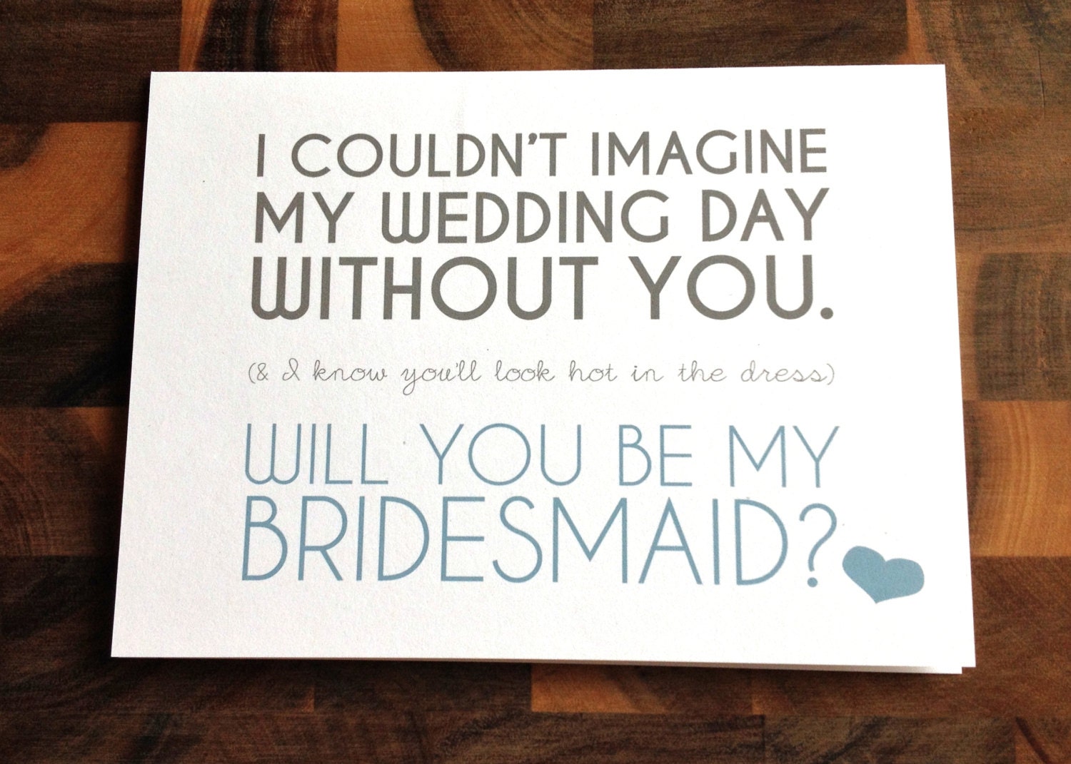 Funny Bridesmaid Proposal Card Will You Be My By Hilovegreetings