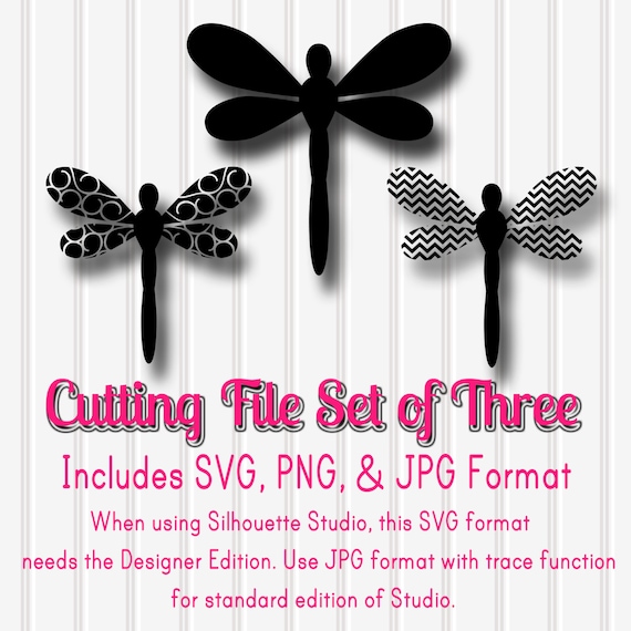 SVG Files Set of 3 Dragonfly Set-SVG PNG and jpg formats