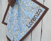 Alphabet Baby Boy Blanket Large Flannel Personalized Shower Gift Idea 38" X 38"- For the Stroller Nursery and Tummy Time Brown and Blue Alphabet Baby Boy Blanket Large Flannel Personalized Shower Gift Idea 38" X 38"- For the Stroller Nursery and Tummy Time Brown and Blue