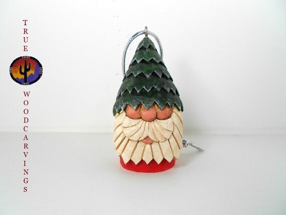 hand carved wood santa christmas tree ornament hand carved wood santa christmas tree ornament