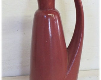 Midcentury Vintage Red Decanter