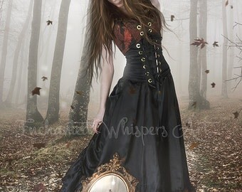 Gothic fantasy art Gothic poster print Woman and violin
