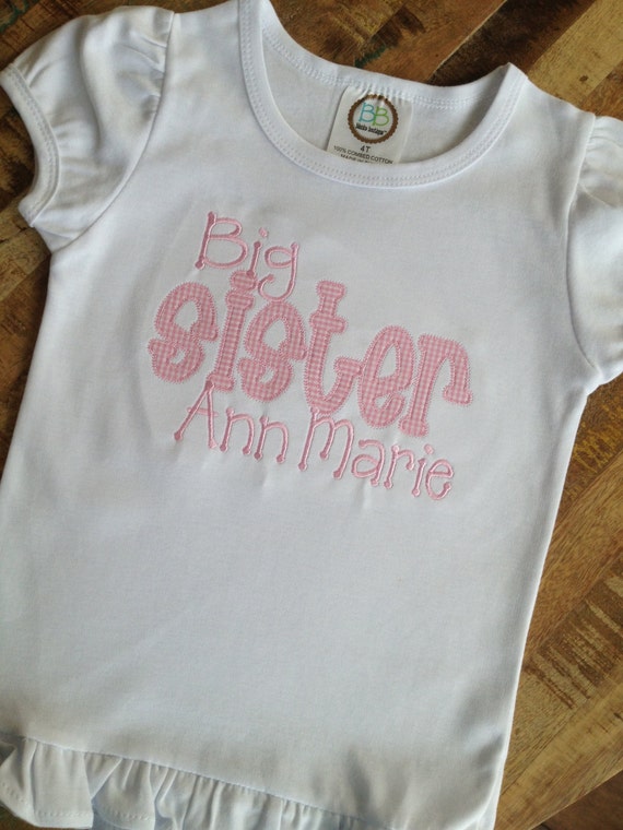 big sister applique shirt