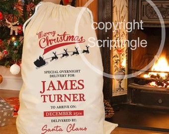 Personalised Merry Christmas santa sack / personalised Christmas sack CHRISTMAS IN JULY