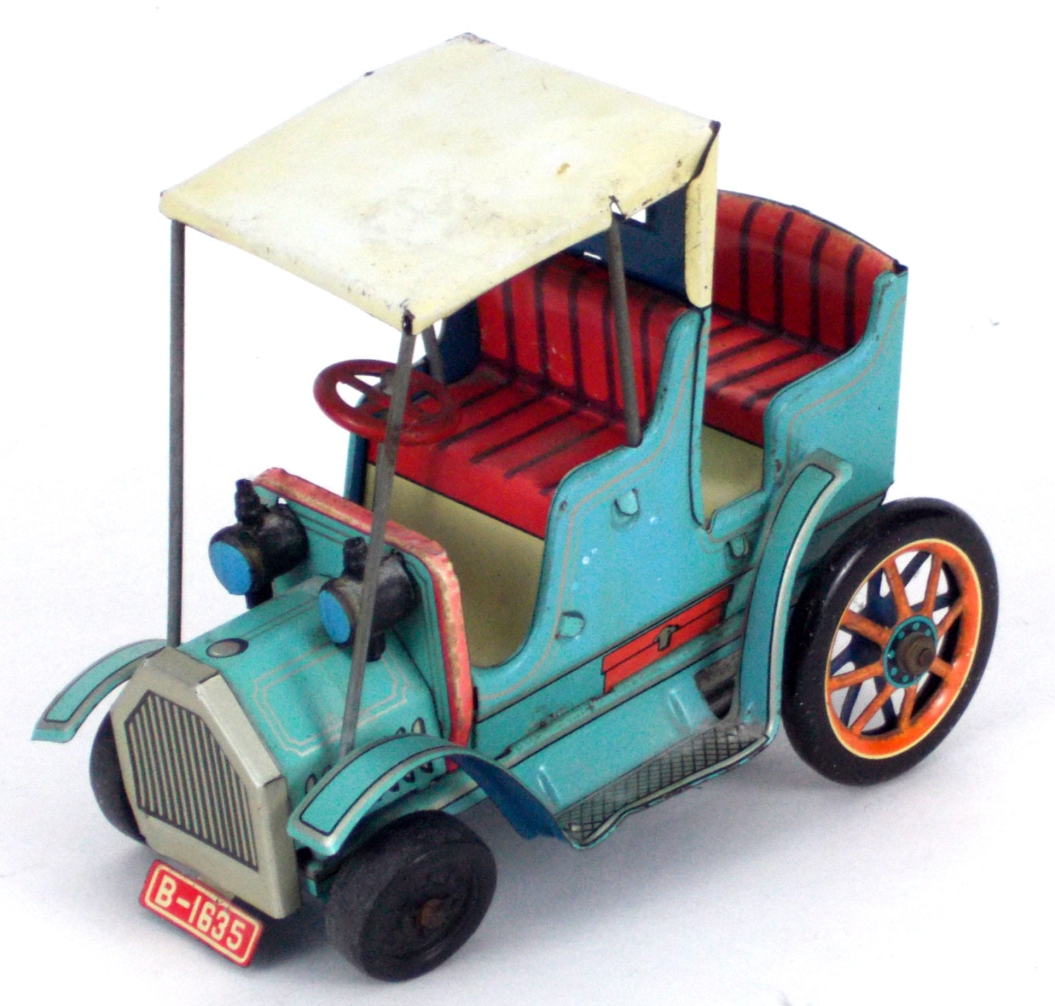 1950s Modern Toys Made in Japan Lever Action Vintage Tin Car