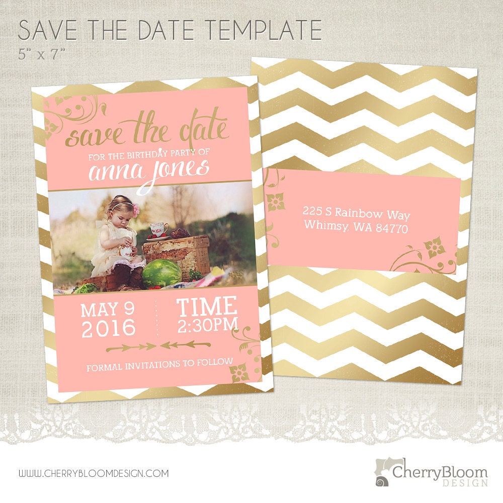 Birthday Save the Date Card Template for Photographers BD02