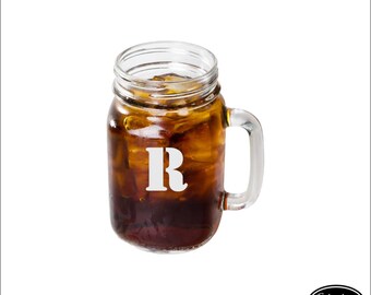 Personalized Mason Jar Mug, SHIPS FAST, Engraved Mason Jar Mug, Custom Mason Jar Mug, Etched Mason Jar Mug, Personalized Glasses, Rustic