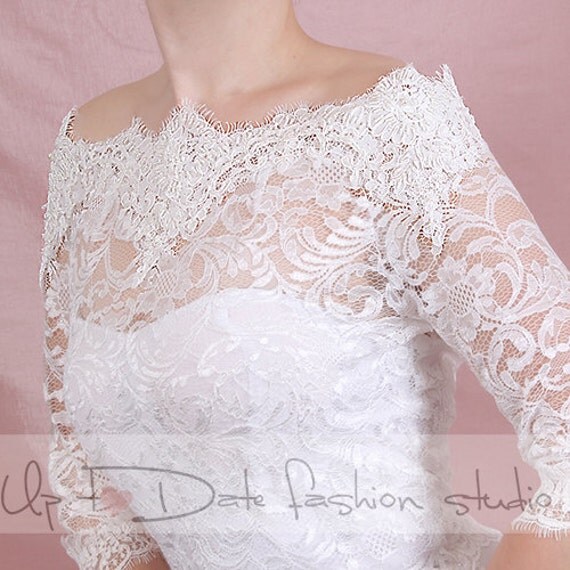 Bridal lace Off-Shoulder / French Lace/ by UpToDateFashion