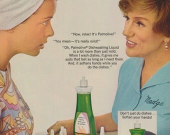 Items similar to 1973 Palmolive Dishwashing Liquid Vintage Advertising ...