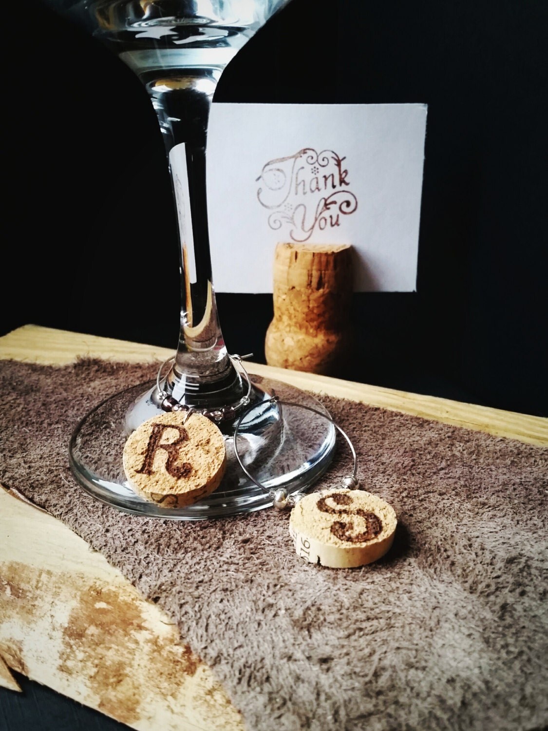 Custom Wine Cork Wedding Favor PERSONALIZED CORK WINE Charm