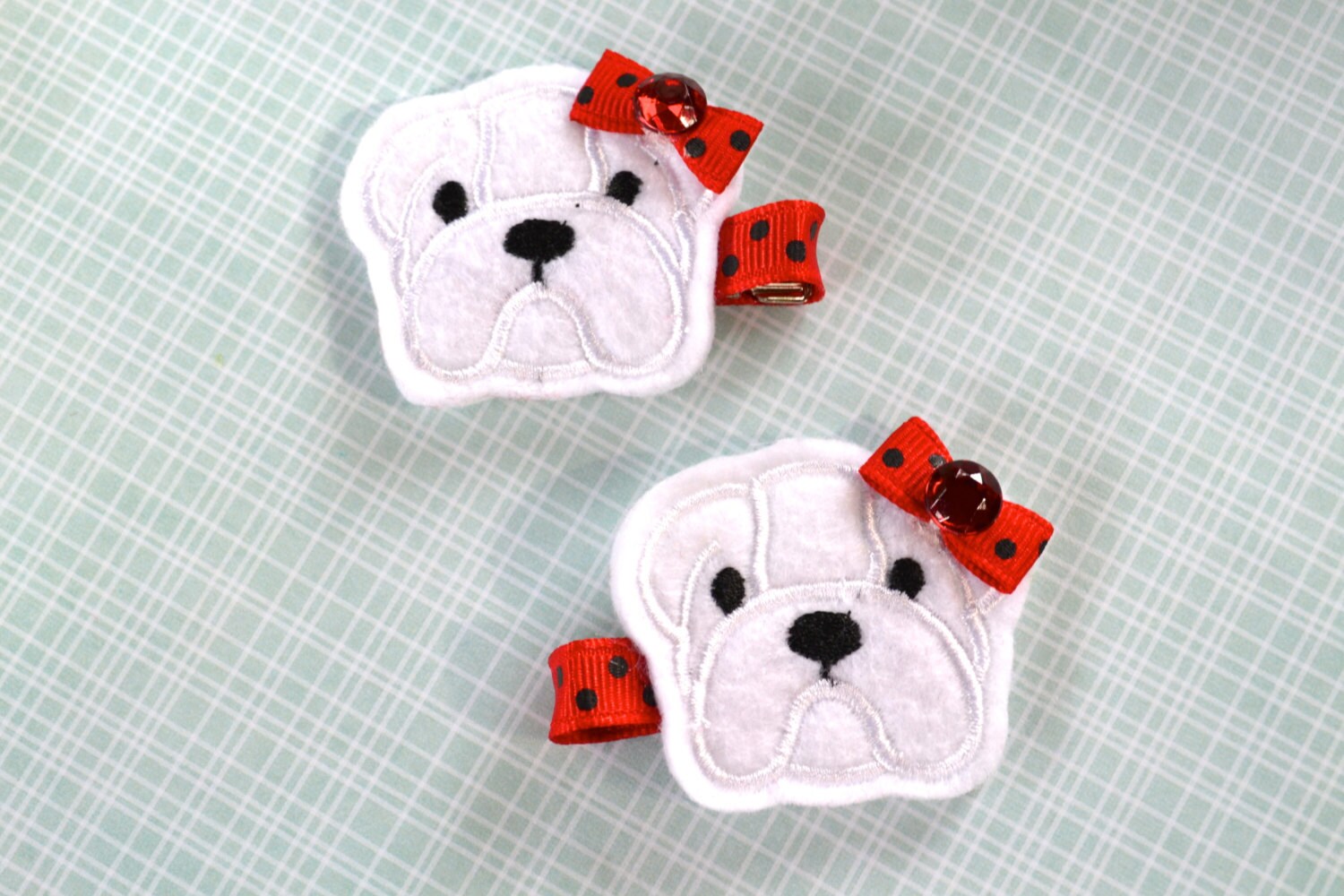 Style Bulldog Hair Clip University Colors Felt