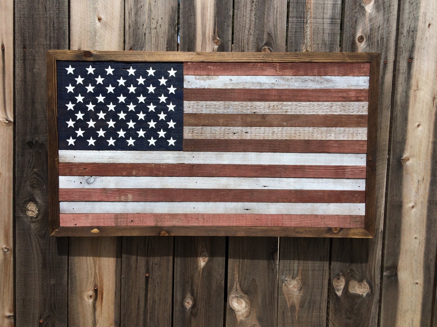 Rustic American Flag 2 Weathered Wall Art Man by DJGWoodArtistry