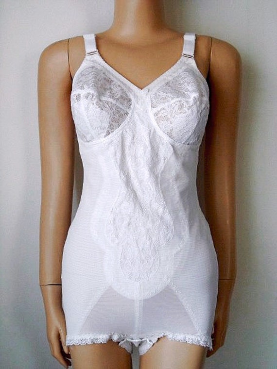 Items Similar To Sale 50s 60s Triumph White Bullet Bra Corset Bodysuit Body Shaper Lingerie Lace