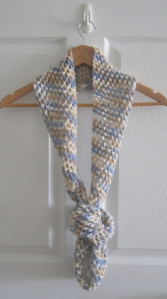 Long Skinny Scarf Multi-Color Open Knit Infinity Scarf