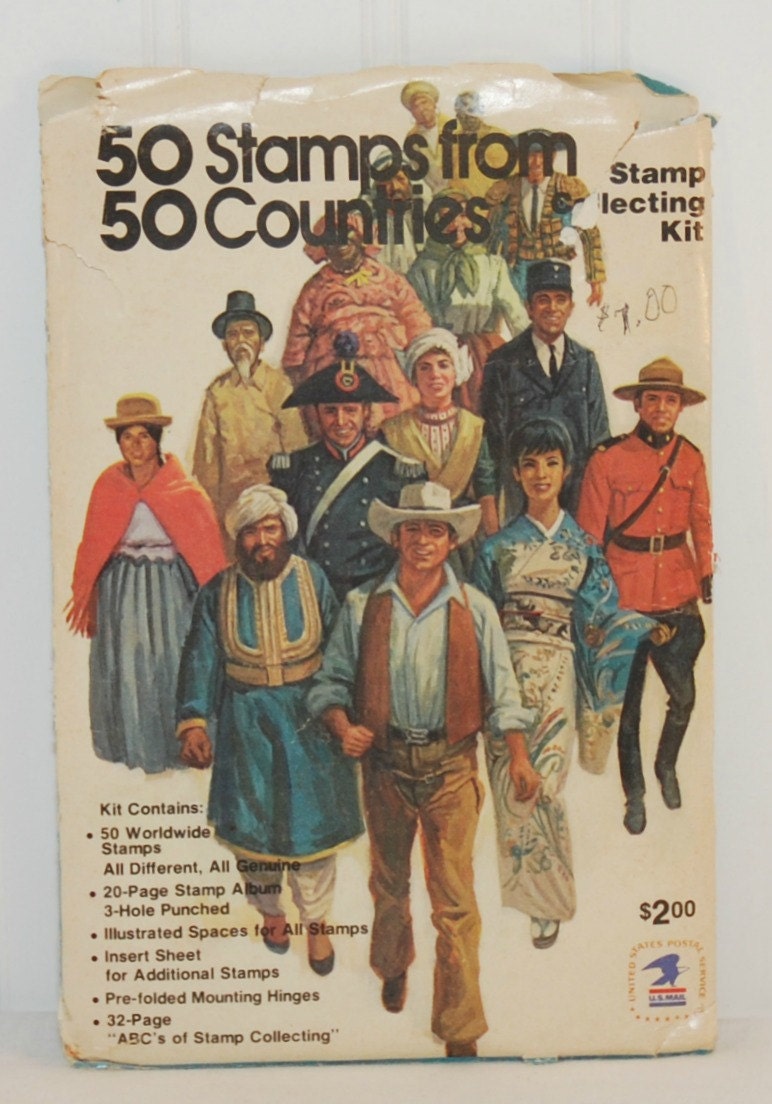50 Stamps From 50 Countries Stamp Album c.1974 & The World