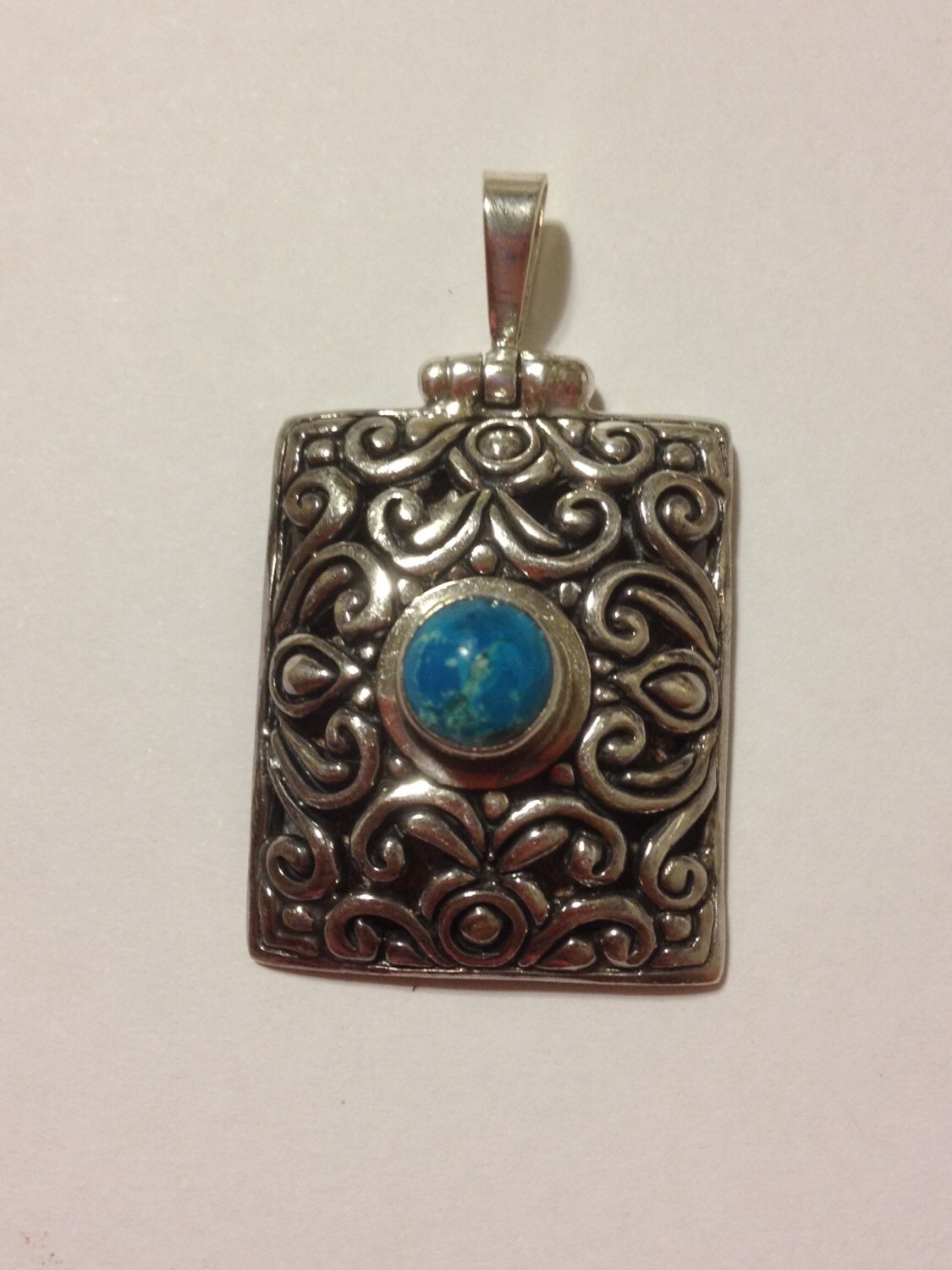 Carolyn Pollack Turquoise Pendant Sterling Silver 925 Enhancer 8534