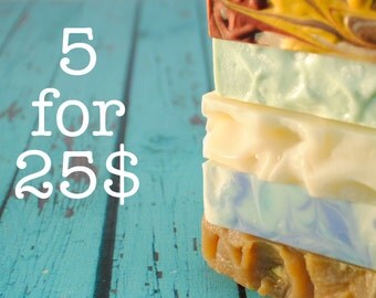 Soap Sampler Set -- Soap Sampler -- Soap Gift Set -- Five Bar Soap Sampler -- Soap Bundle -- Handcrafted Soap -- Cold Process Soap