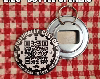 100 Custom Bottle Openers with Keychain Ring