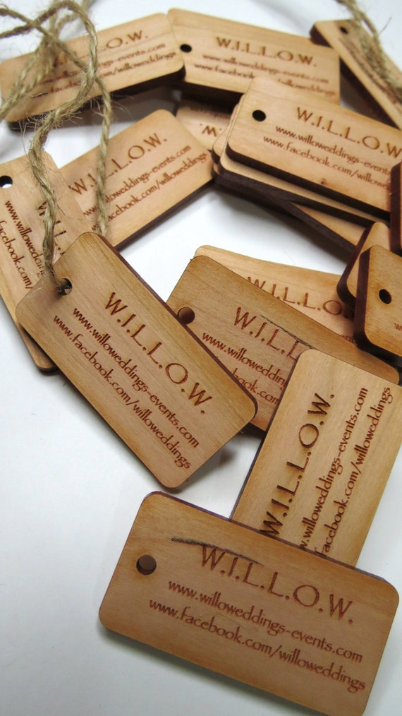50 1 x 2 Custom Wood Tags Custom Engraved Tags Wood Gift