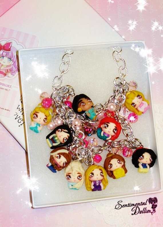 Items similar to Disney Princess Jewelry, Disney Princesses Collection
