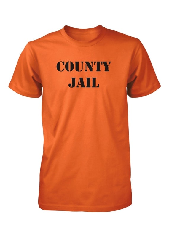 Men's County Jail Funny Orange T-Shirt Prison Inmate Tee