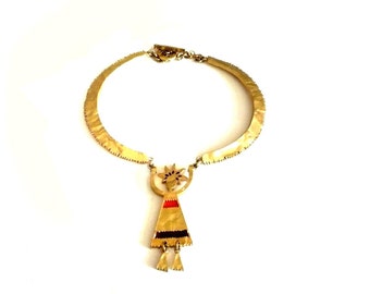 BICHE DE BERE ~ Authentic Vintage Gold Plated Necklace/Choker