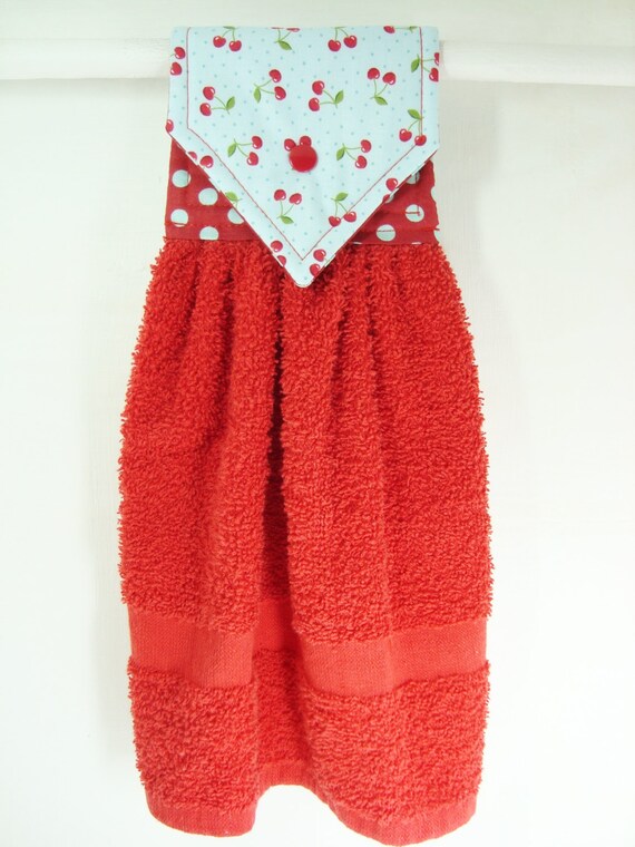 Cherries Hanging Hand Towel Cherry Hand by MarlenesSewingRoom