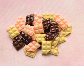 Bitten Chocolate Cabochons Flatback Embellishments Kawaii Decoden