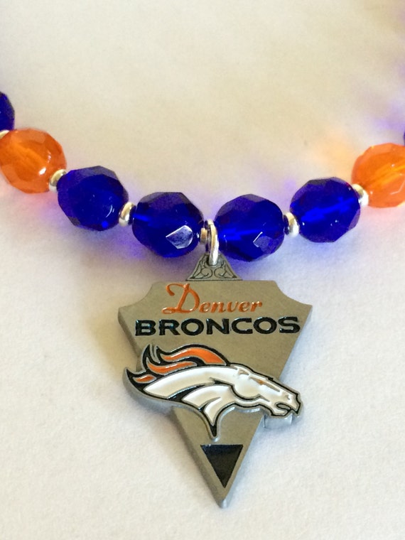 Items similar to NFL Broncos Necklace - Denver Broncos Necklace ...