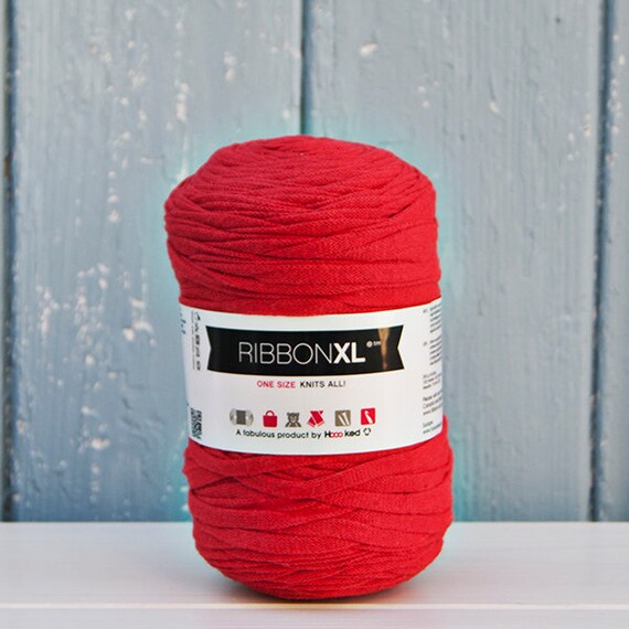 Items similar to Red Ribbon XL Yarn, Cotton Yarn XL, Recycled Cotton