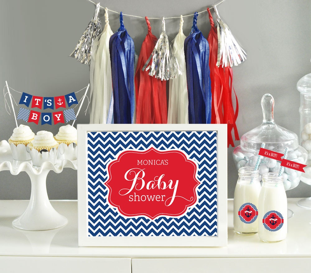 Ahoy Its a Boy Decorations Boy Baby Shower Themes by ModParty