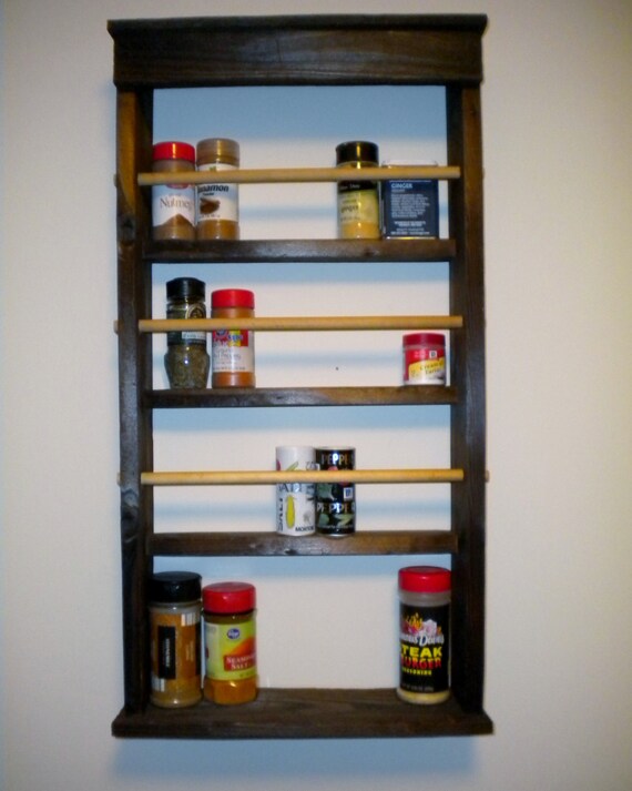 Wood Spice Rack or KnickKnack Shelf by ThirdBayDesigns on Etsy
