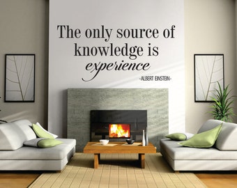 Albert Einstein Source of Knowledge is Experience New Vinyl Wall Decal Sticker Decor