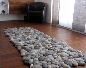 felt carpet supersoft pebbles - felt stone carpet, wool from sheep & lama