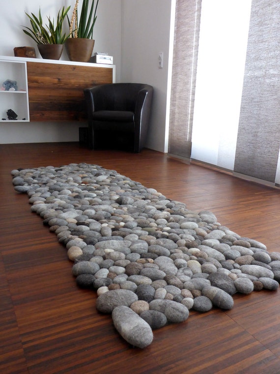 felt carpet supersoft pebbles - felt stone carpet, wool from sheep & lama