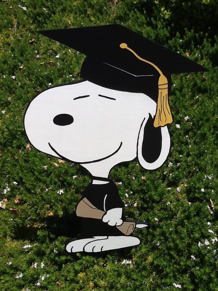 Peanuts Snoopy Graduation Diploma Wood Garden by SnoopyYardArt