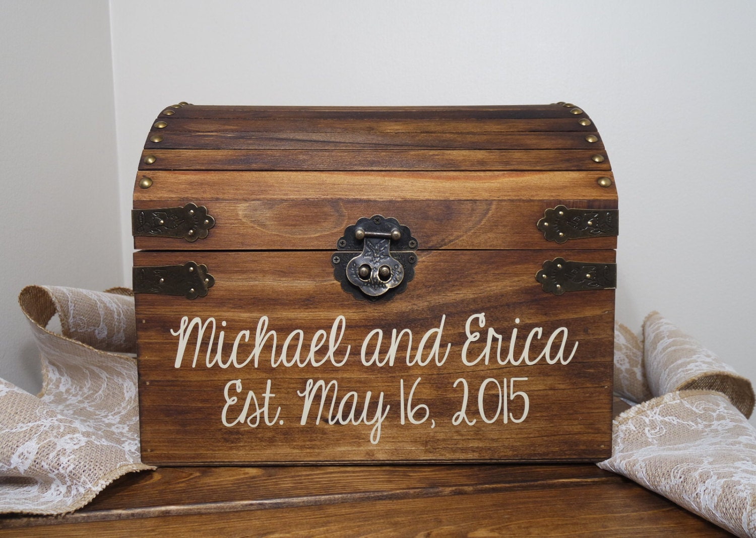 Rustic Wooden Chest Wedding Card Box Wedding by CraftyWitchesDecor