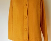 Vintage 1960s Sweater, Mustard, Covered Buttons, Cardigan, Fall, Autumn, Vintage 1960s Sweater, Mustard, Covered Buttons, Cardigan, Fall, Autumn,