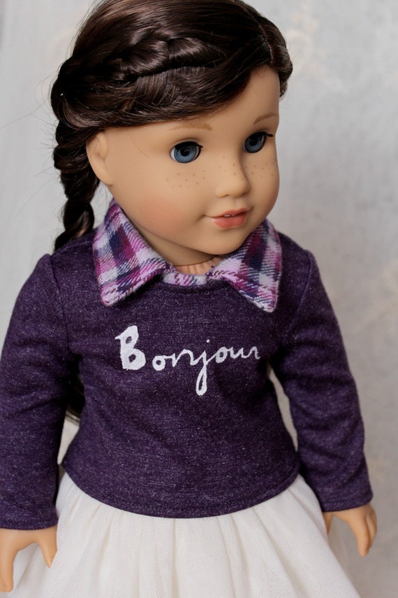 Bonjour Sweater and Collar for American Girl or 18" Doll