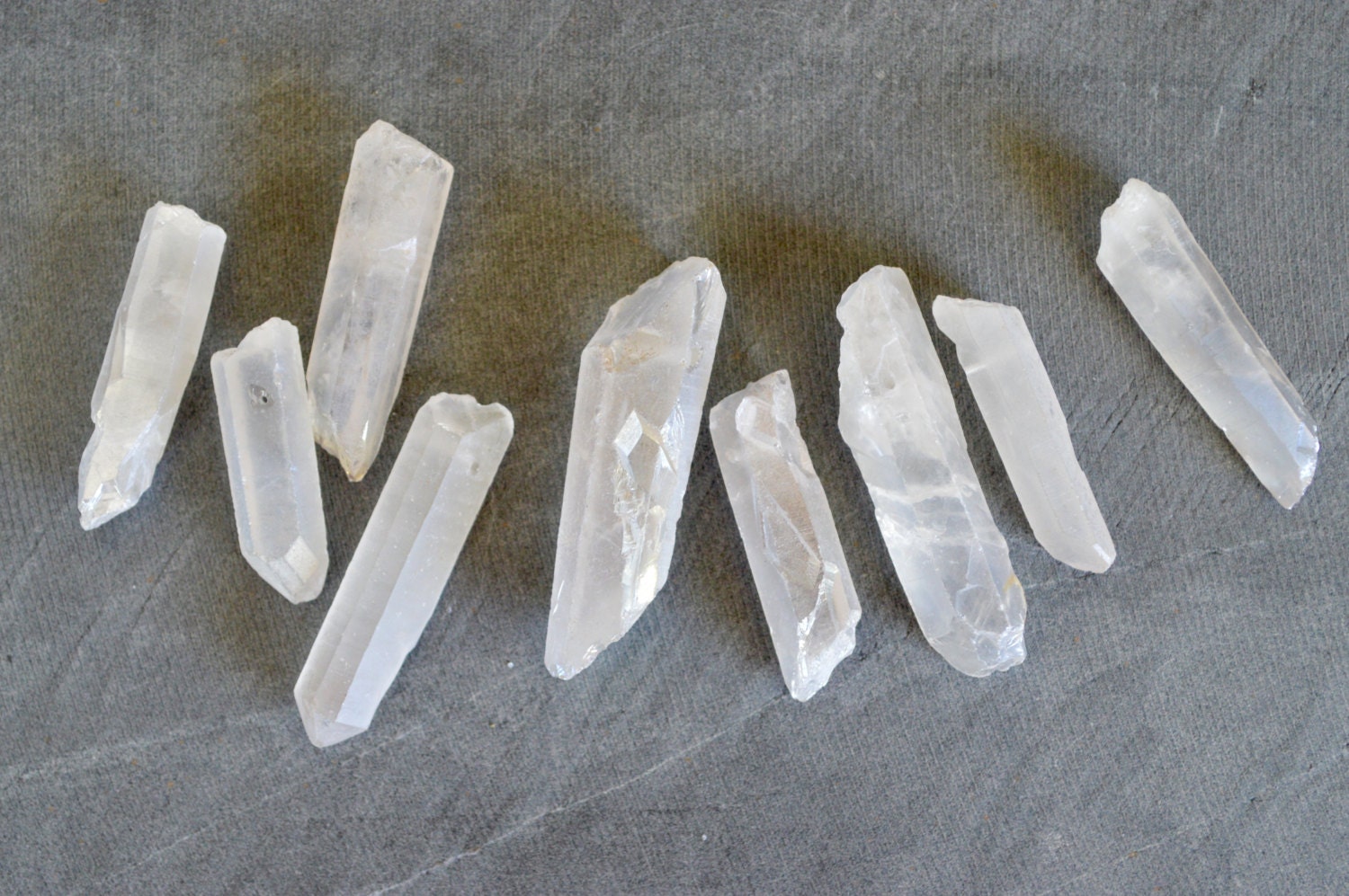 Huge Quartz Crystal Sticks AB Plated White Quartz Points 3