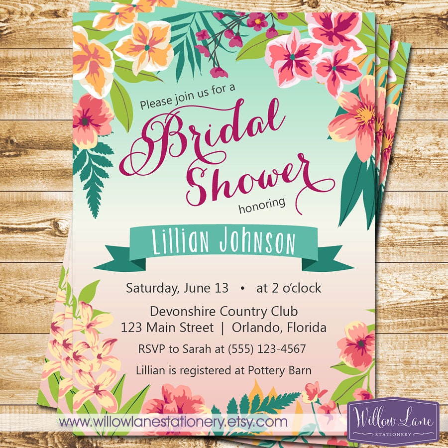 Tropical Themed Invitations 2