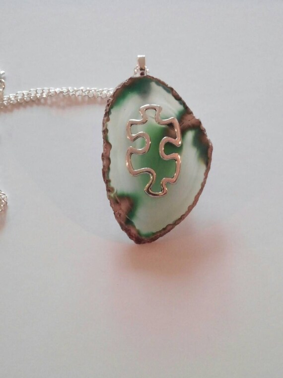 Autism necklace autism jewelry agate necklace agate by GenevasSky
