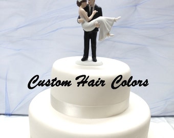 Personalized Wedding Cake Topper - Groom Carrying Bride - Romantic Cake Topper - Swept Up In His Arms - Bride and Groom Wedding Cake Topper