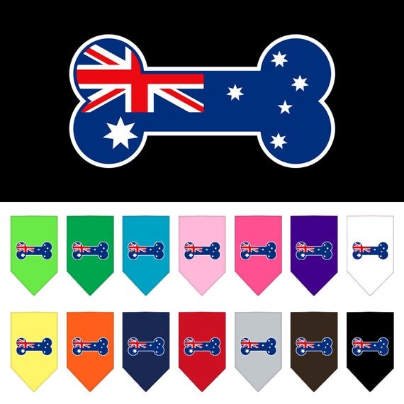 Dog Bandana Bone Flag Australia