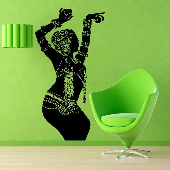 Indian Woman Wall Decals Belly Dance Girl Dancer Gym Dance