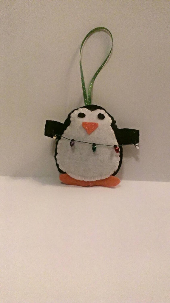 Felt penguin Christmas ornament